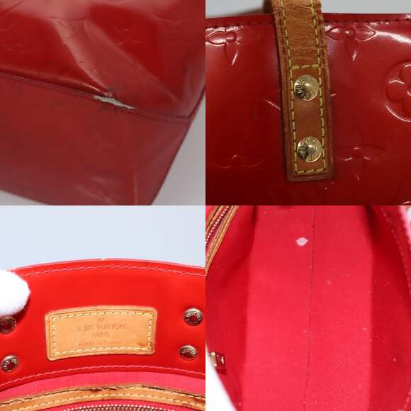 LOUIS VUITTON Monogram Vernis Reade PM Hand Bag Red Rouge M91088 - Picture 11 of 13